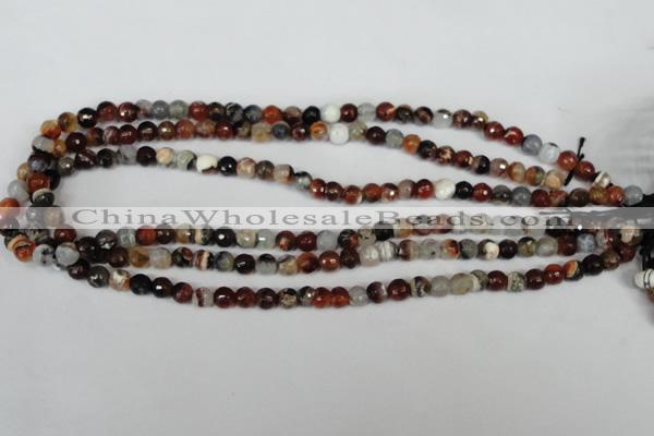 CAG1515 15.5 inches 8mm faceted round fire crackle agate beads