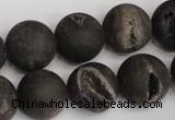 CAG1849 15.5 inches 16mm round matte druzy agate beads whholesale