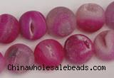 CAG1861 15.5 inches 14mm round matte druzy agate beads whholesale