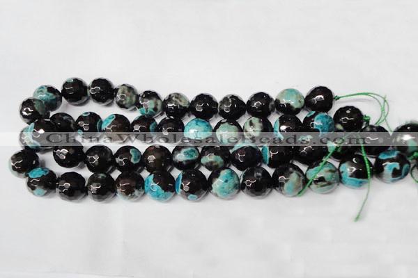 CAG2287 15.5 inches 18mm faceted round fire crackle agate beads