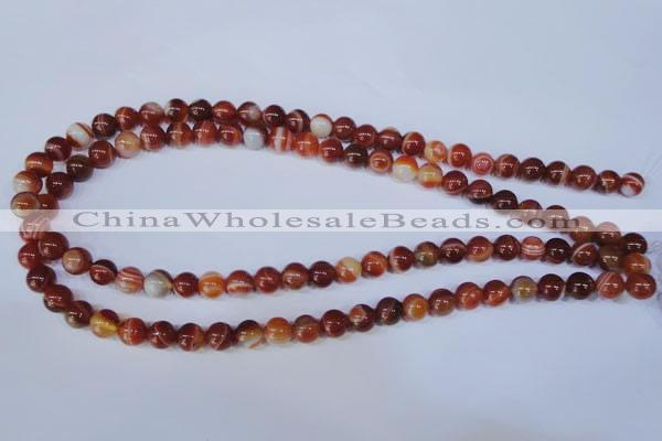 CAG2322 15.5 inches 8mmround red line agate beads wholesale