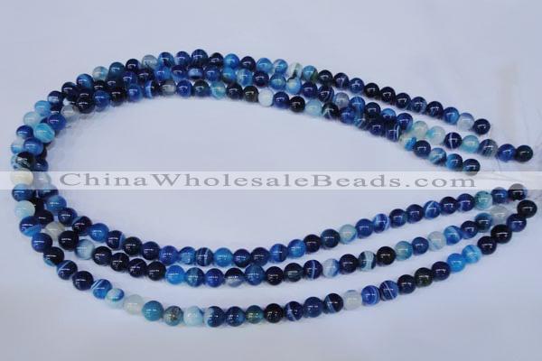 CAG2341 15.5 inches 6mm round blue line agate beads wholesale