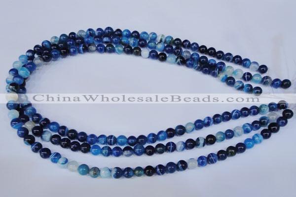 CAG2344 15.5 inches 12mm round blue line agate beads wholesale