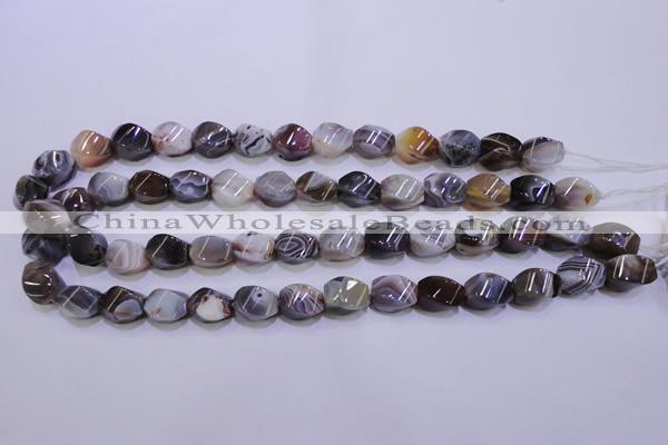 CAG2768 15.5 inches 10*14mm twisted rice botswana agate beads wholesale