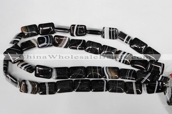 CAG3024 15.5 inches 15*20mm rectangle black line agate beads