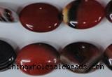 CAG3204 15.5 inches 15*20mm oval red line agate beads