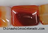 CAG3257 15.5 inches 22*30mm rectangle red line agate beads