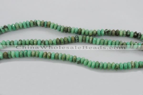 CAG3912 15.5 inches 3*6mm faceted rondelle green grass agate beads