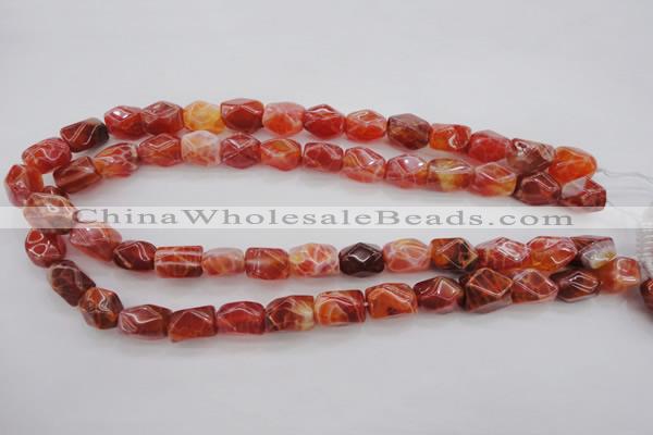 CAG4177 15.5 inches 10*14mm faceted nuggets natural fire agate beads