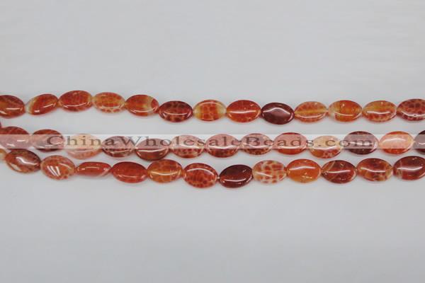 CAG4211 15.5 inches 8*12mm oval natural fire agate beads