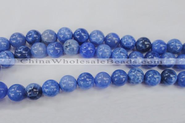 CAG4304 15.5 inches 12mm round dyed blue fire agate beads