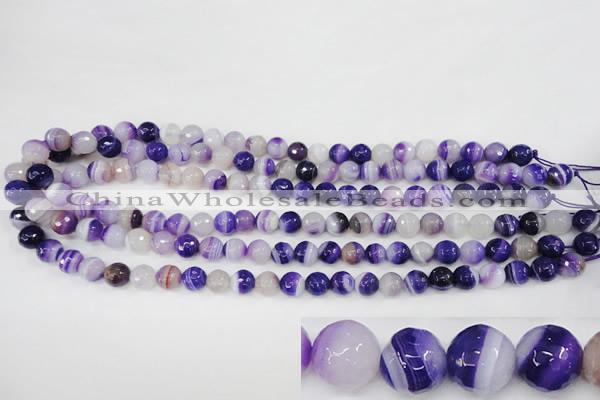 CAG4511 15.5 inches 8mm faceted round agate beads wholesale