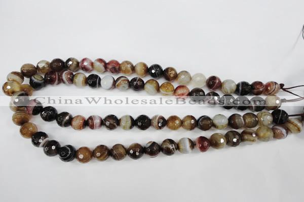 CAG4535 15.5 inches 10mm faceted round agate beads wholesale