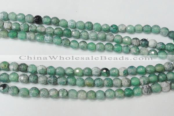 CAG4626 15.5 inches 6mm faceted round fire crackle agate beads