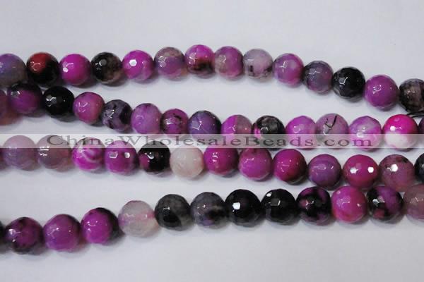 CAG4667 15.5 inches 10mm faceted round fire crackle agate beads