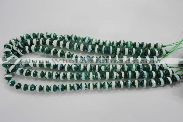 CAG4695 15.5 inches 8mm faceted round tibetan agate beads wholesale