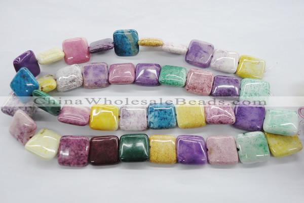 CAG4912 15.5 inches 20*20mm square dyed white agate beads