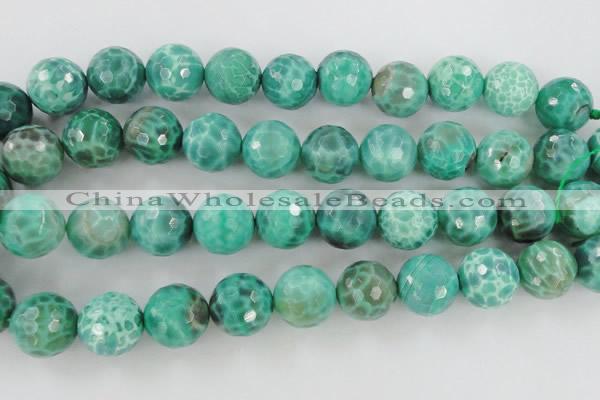 CAG5315 15.5 inches 16mm faceted round peafowl agate gemstone beads