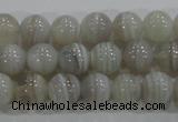 CAG5321 15.5 inches 6mm round grey line agate beads wholesale