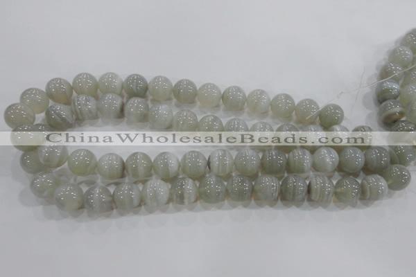 CAG5324 15.5 inches 14mm round grey line agate beads wholesale