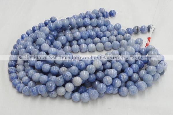 CAG552 16 inches 8mm round blue agate gemstone beads wholesale