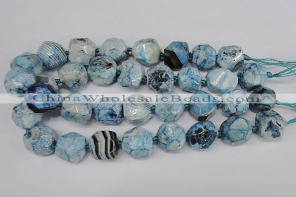 CAG5598 15 inches 20mm faceted nuggets agate gemstone beads