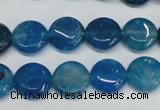 CAG5631 15 inches 12mm flat round dragon veins agate beads