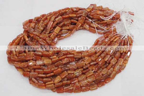 CAG569 15.5 inches 8*12mm rectangle natural fire agate beads