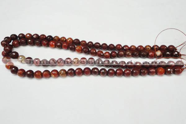 CAG5699 15 inches 8mm faceted round fire crackle agate beads