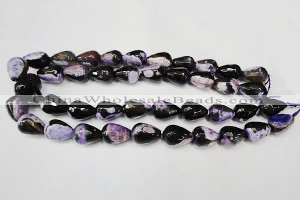 CAG5729 15 inches 13*18mm faceted teardrop fire crackle agate beads