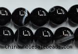 CAG5946 15.5 inches 12mm round black line agate beads wholesale