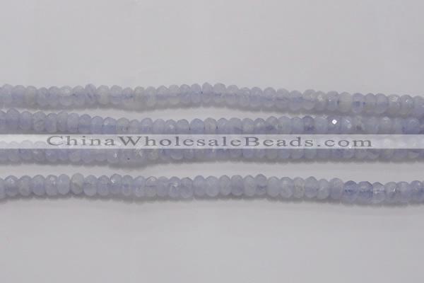 CAG5993 15.5 inches 4*6mm faceted rondelle blue lace agate beads