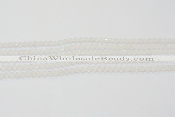 CAG6510 15.5 inches 4mm faceted round Brazilian white agate beads