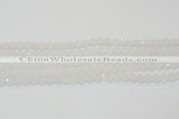 CAG6512 15.5 inches 8mm faceted round Brazilian white agate beads