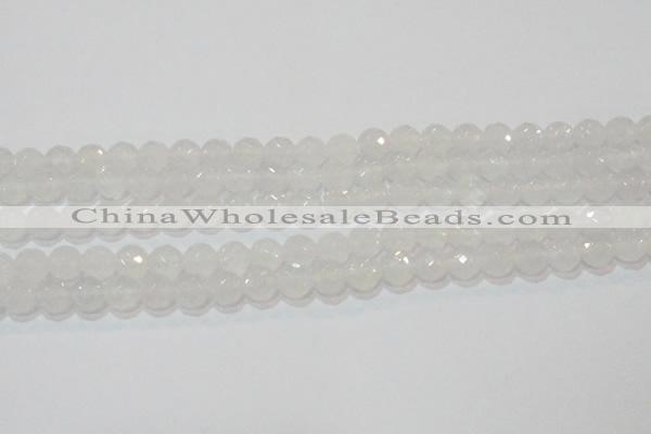 CAG6514 15.5 inches 12mm faceted round Brazilian white agate beads