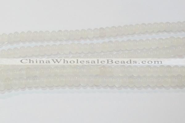 CAG6522 15.5 inches 6*10mm rondelle Brazilian white agate beads