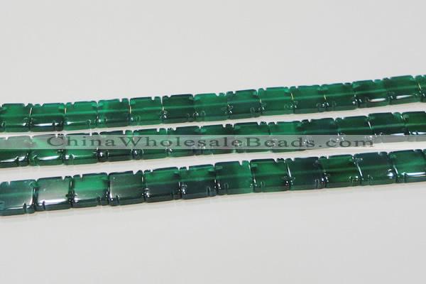 CAG6637 15.5 inches 12*12mm square green agate gemstone beads