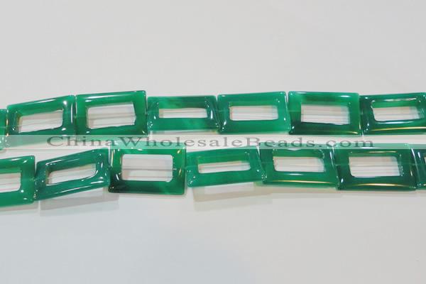 CAG6644 15.5 inches 25*35mm rectangle green agate gemstone beads