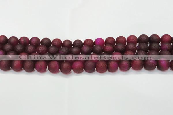 CAG6710 15 inches 8mm round plum pilates agate beads