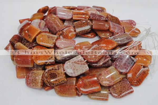 CAG684 15.5 inches 25*30mm freeform natural fire agate beads