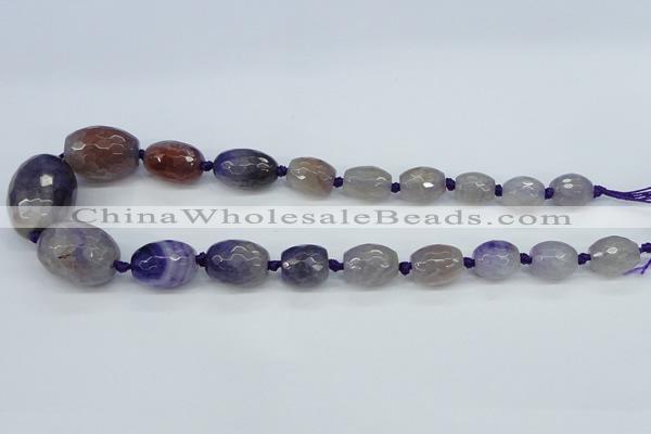 CAG6880 12*14mm - 22*30mm faceted drum dragon veins agate beads