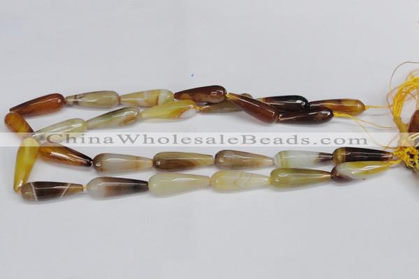 CAG6891 15.5 inches 10*30mm faceted teardrop line agate beads