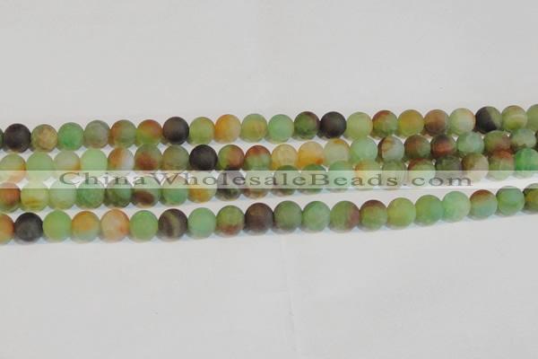 CAG7168 15.5 inches 8mm round matte rainbow agate gemstone beads