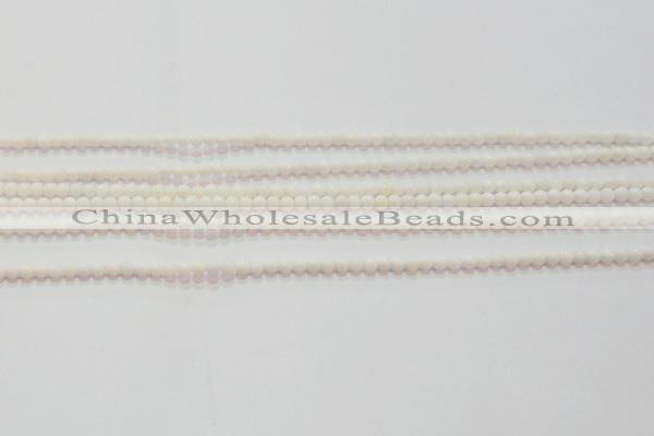 CAG7181 15.5 inches 3mm round white agate gemstone beads