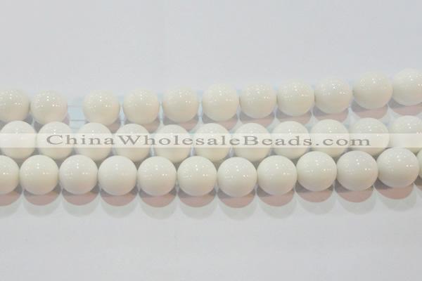 CAG7183 15.5 inches 16mm round white agate gemstone beads