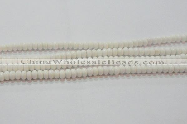 CAG7191 15.5 inches 5*8mm rondelle white agate gemstone beads