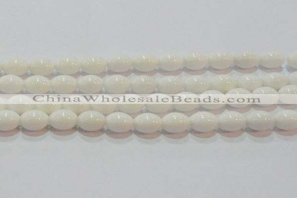 CAG7203 15.5 inches 10*14mm rice white agate gemstone beads