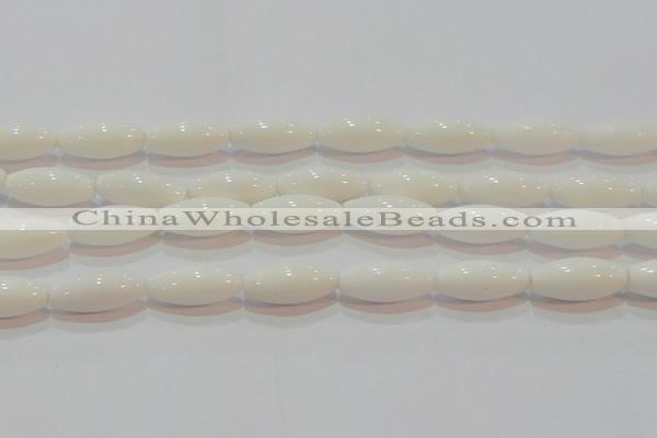 CAG7206 15.5 inches 7*21mm rice white agate gemstone beads