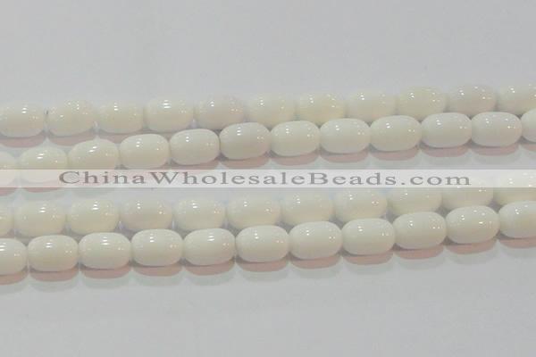 CAG7212 15.5 inches 10*14mm drum white agate gemstone beads