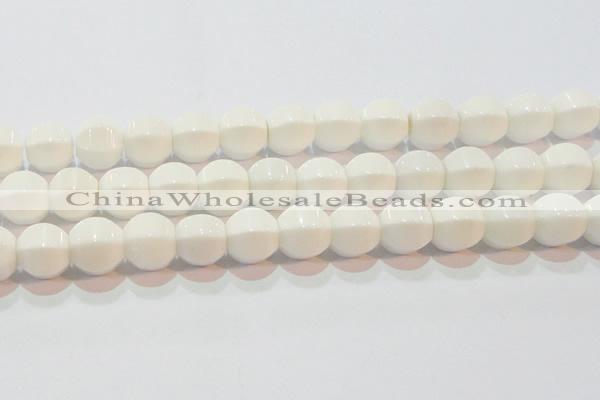 CAG7215 15.5 inches 14*14mm pumpkin white agate gemstone beads